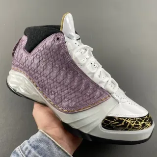 Air Jordan 22 Lavanda e Branco Tênis de Basquete Acolchoados
