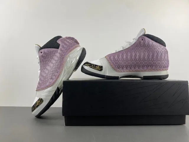 Air Jordan 22 Lavanda e Branco Tênis de Basquete Acolchoados 14