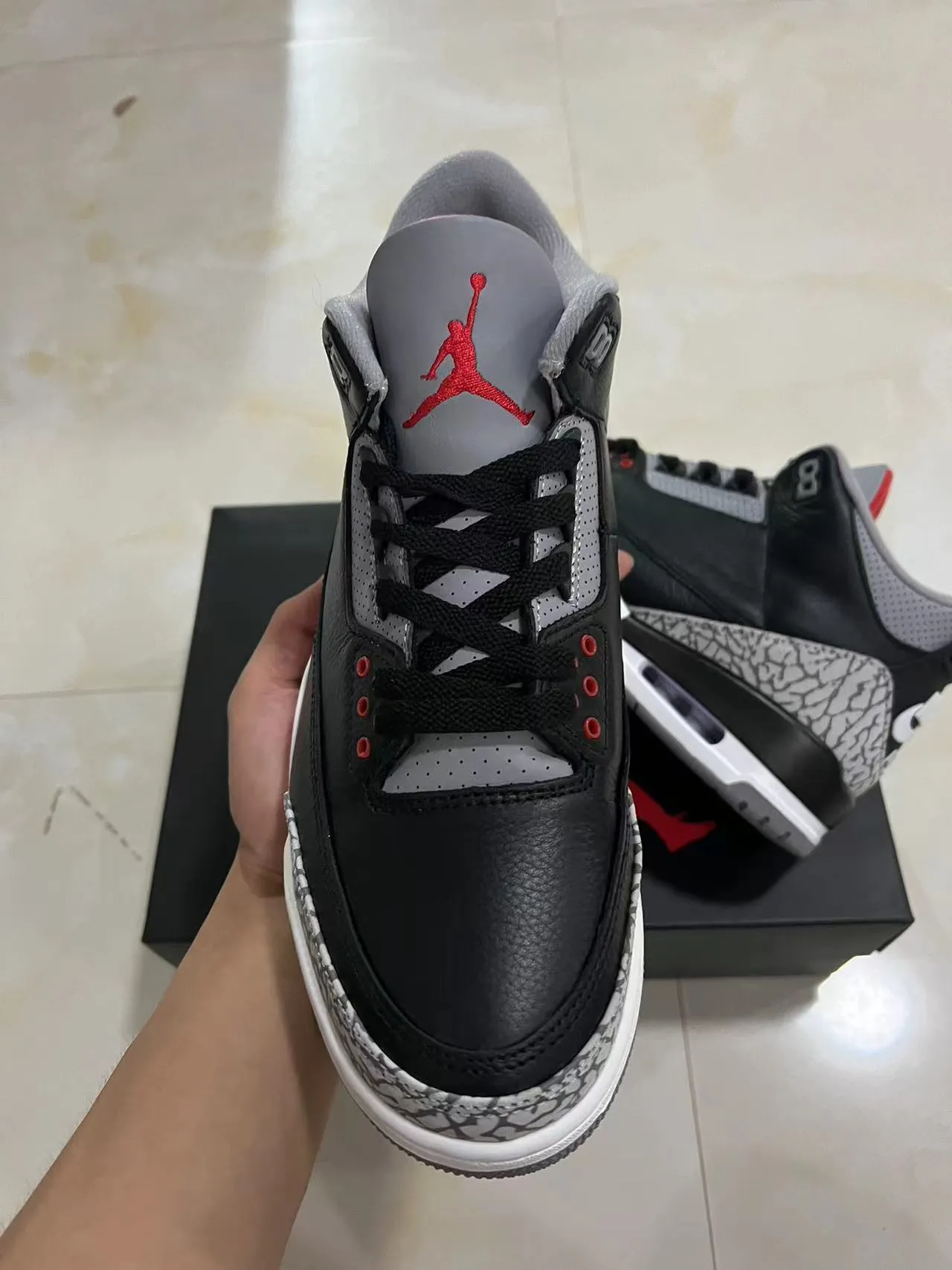 Chaussures de basketball Air Jordan 3 Black Cement Elephant Print 3