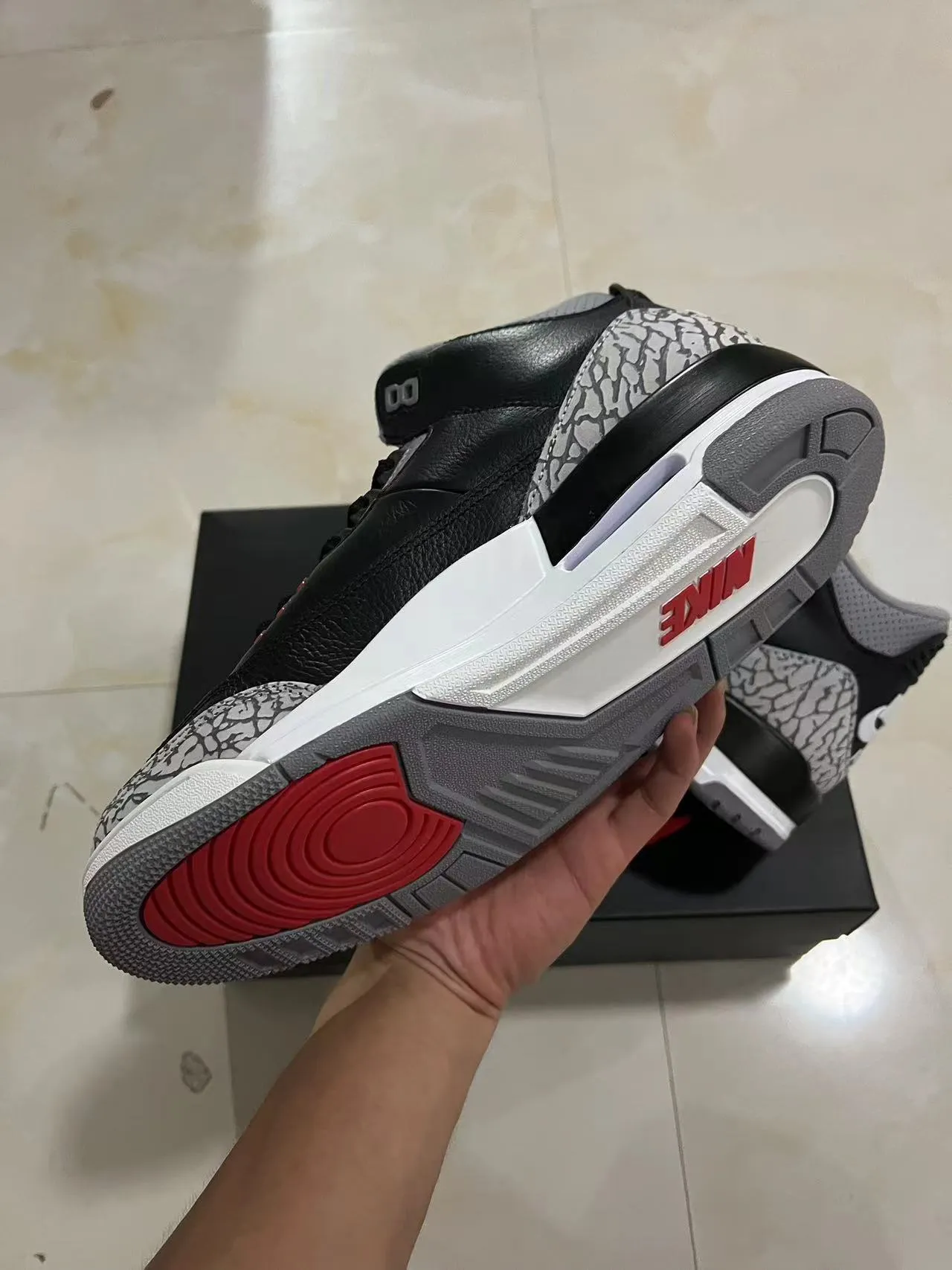 Chaussures de basketball Air Jordan 3 Black Cement Elephant Print 6