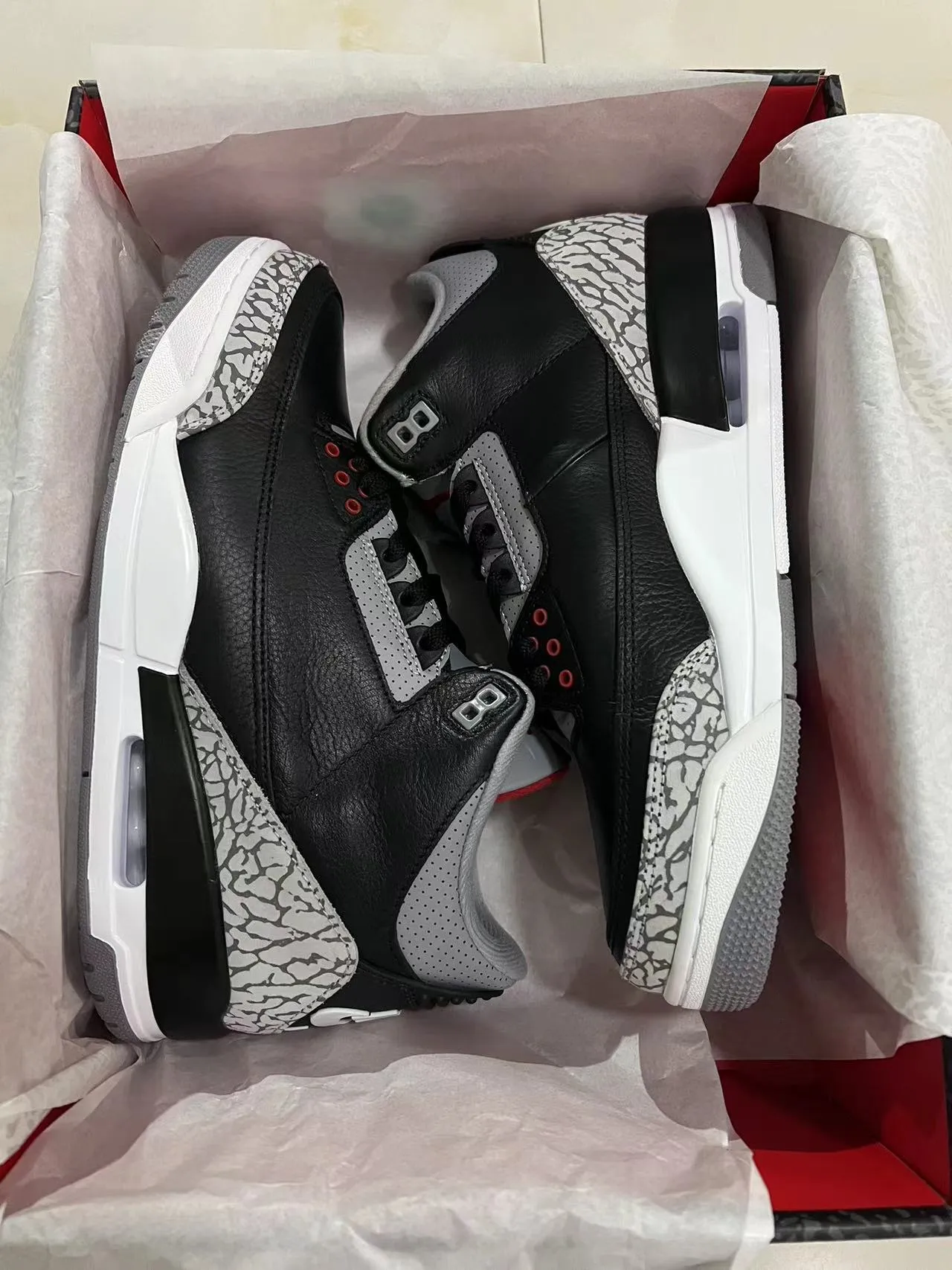 Chaussures de basketball Air Jordan 3 Black Cement Elephant Print 9