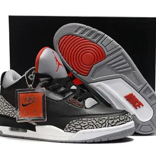 Tênis de basquete Air Jordan 3 Black Cement com estampa de elefante