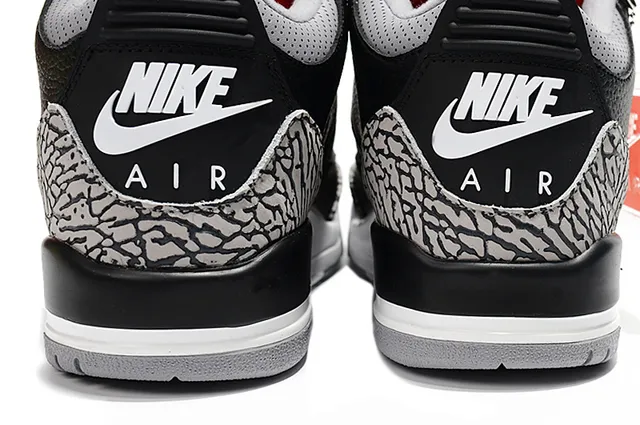Tênis de basquete Air Jordan 3 Black Cement com estampa de elefante 3