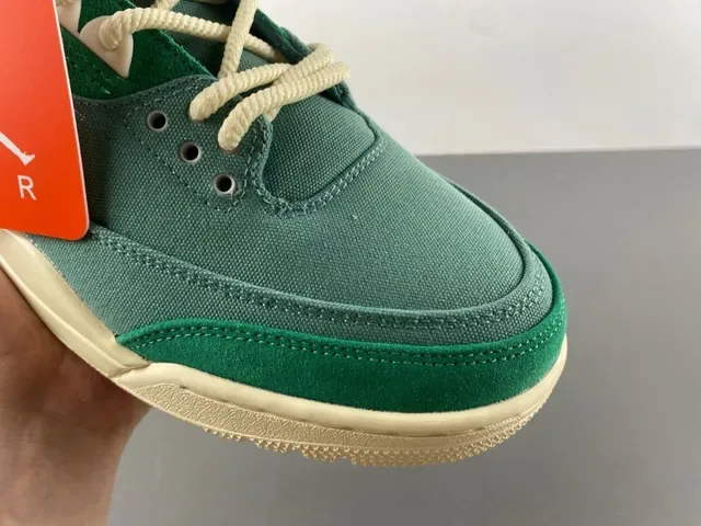 Air Jordan 3 Zapatillas de Baloncesto de Ante y Lona Verde de Alto 2