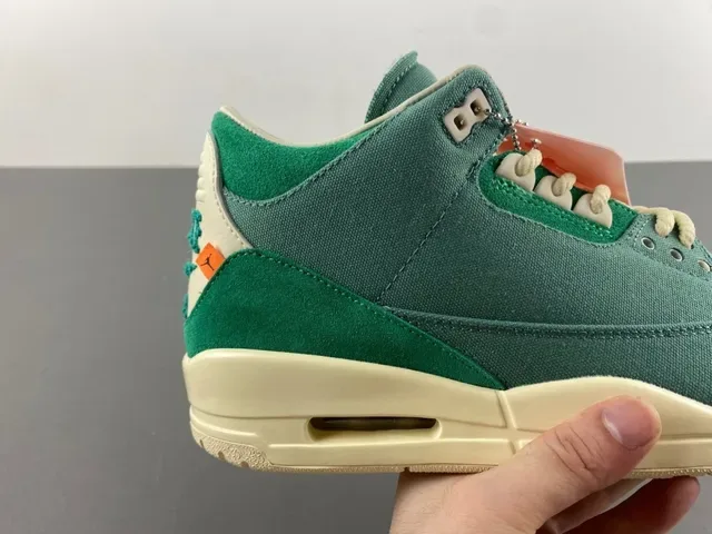 Air Jordan 3 Zapatillas de Baloncesto de Ante y Lona Verde de Alto 3