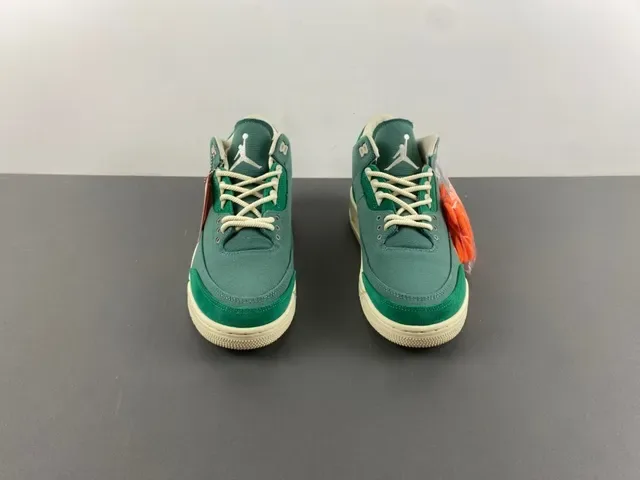 Air Jordan 3 Zapatillas de Baloncesto de Ante y Lona Verde de Alto 11