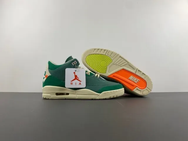 Air Jordan 3 Zapatillas de Baloncesto de Ante y Lona Verde de Alto 12