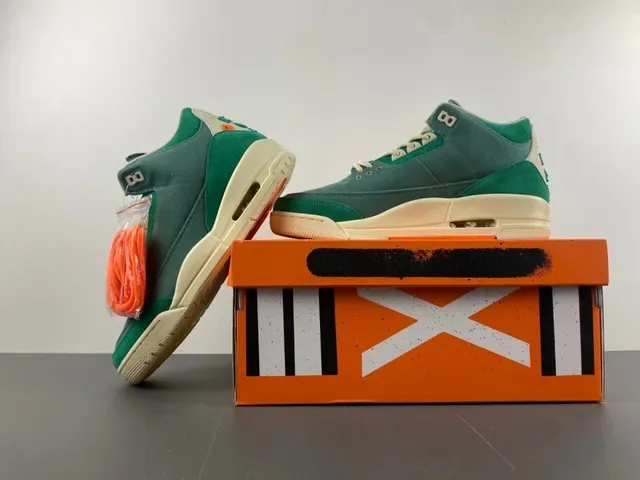 Air Jordan 3 Zapatillas de Baloncesto de Ante y Lona Verde de Alto 14