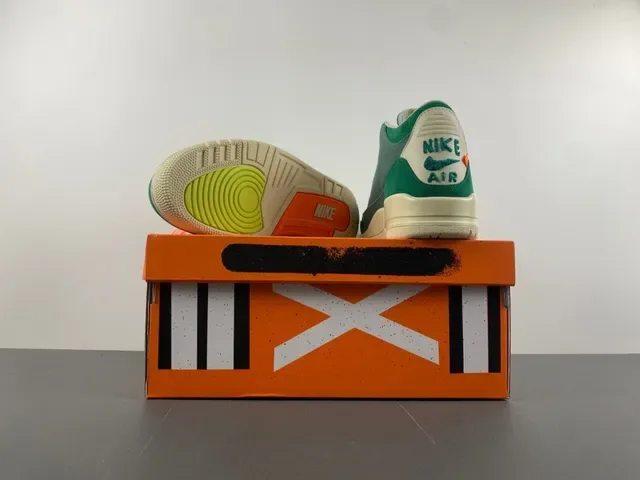 Air Jordan 3 Zapatillas de Baloncesto de Ante y Lona Verde de Alto 16