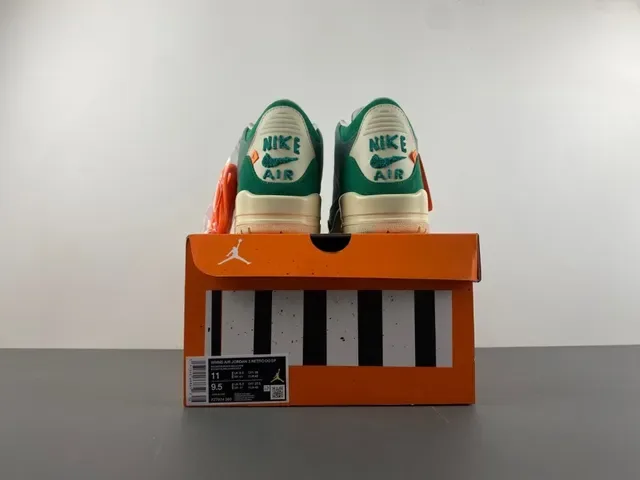 Air Jordan 3 Zapatillas de Baloncesto de Ante y Lona Verde de Alto 17