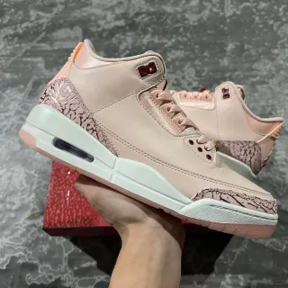 Tênis de basquete Air Jordan 3 rosa claro com estampa de elefante