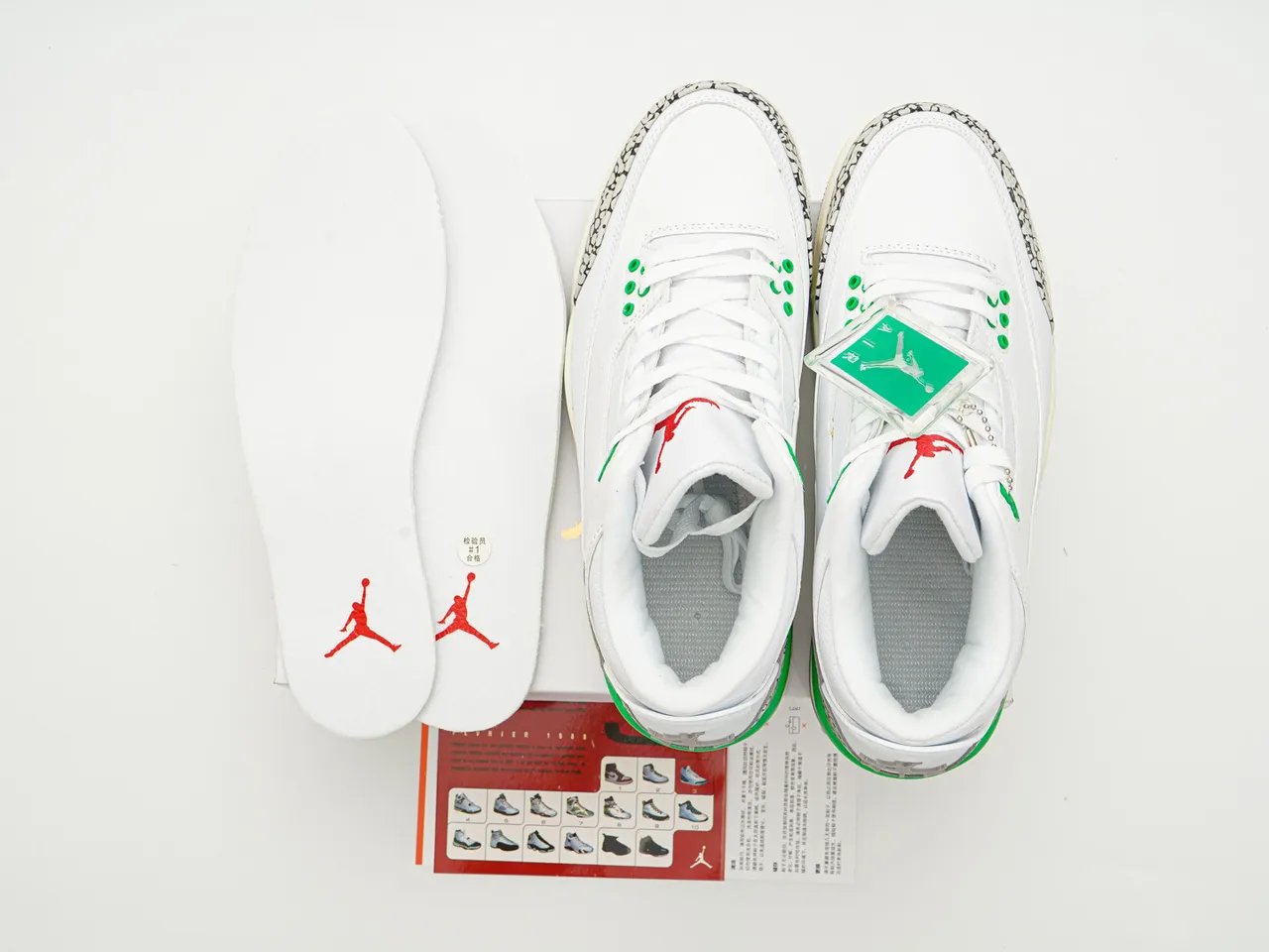 حذاء كرة السلة Air Jordan 3 أبيض أسمنتي أخضر 2