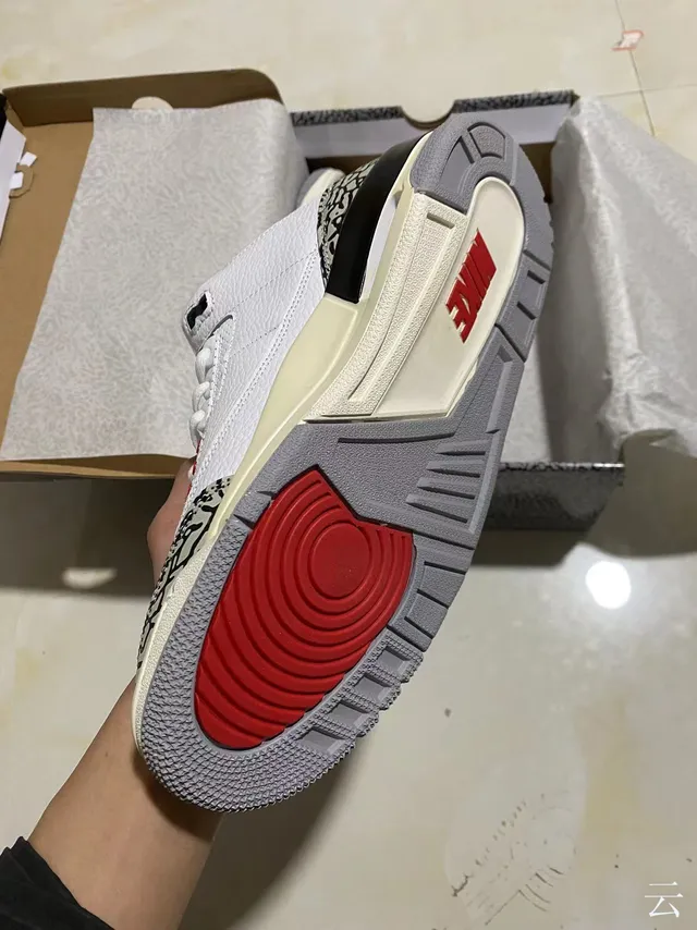Air Jordan 3 হোয়াইট এলিফ্যান্ট প্রিন্ট বাস্কেটবল জুতো 5