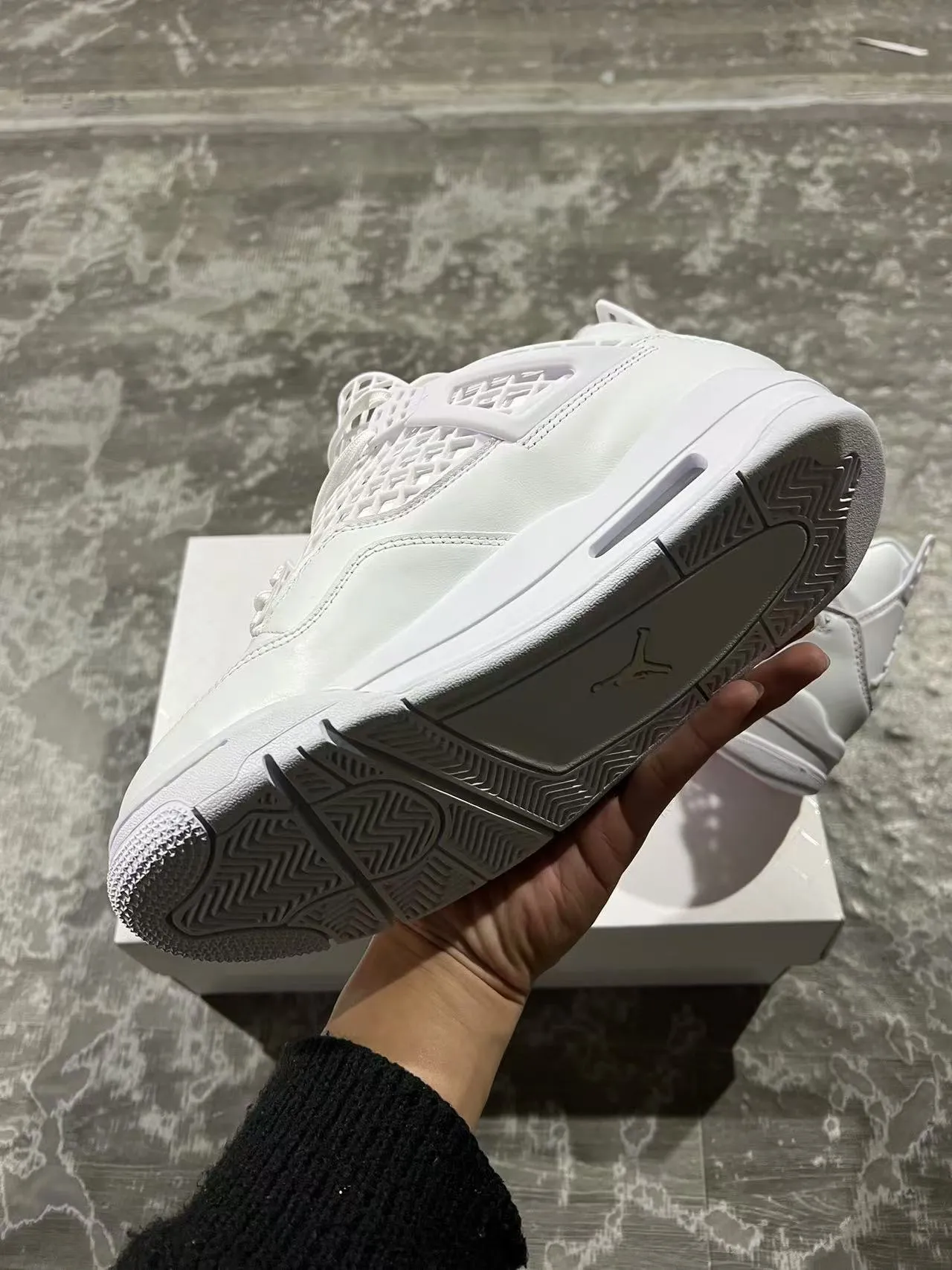 Air Jordan 4 أحذية كرة السلة أبيض كامل 6