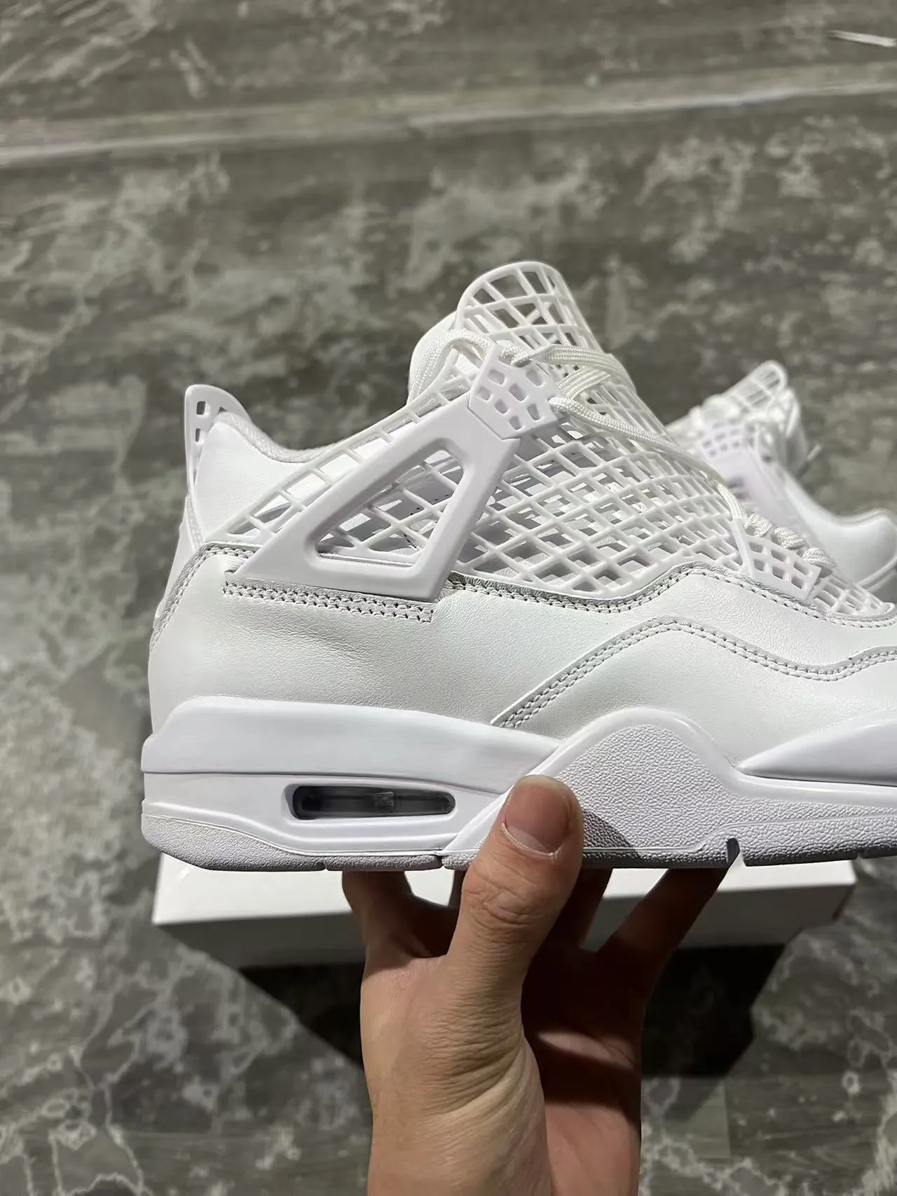 Air Jordan 4 أحذية كرة السلة أبيض كامل 7