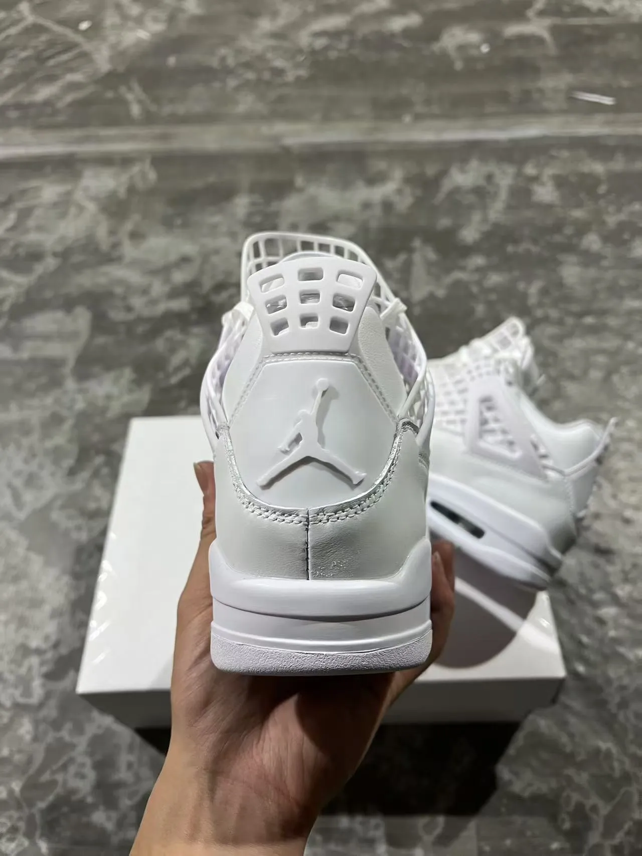 Air Jordan 4 أحذية كرة السلة أبيض كامل 8