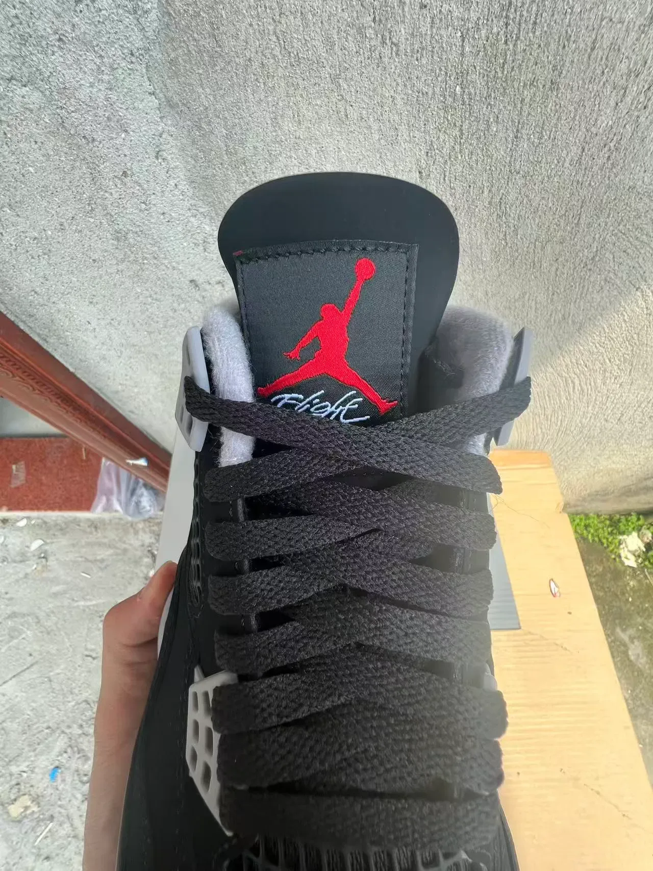 Air Jordan 4 Preto Vermelho Branco Tênis de Basquete 4