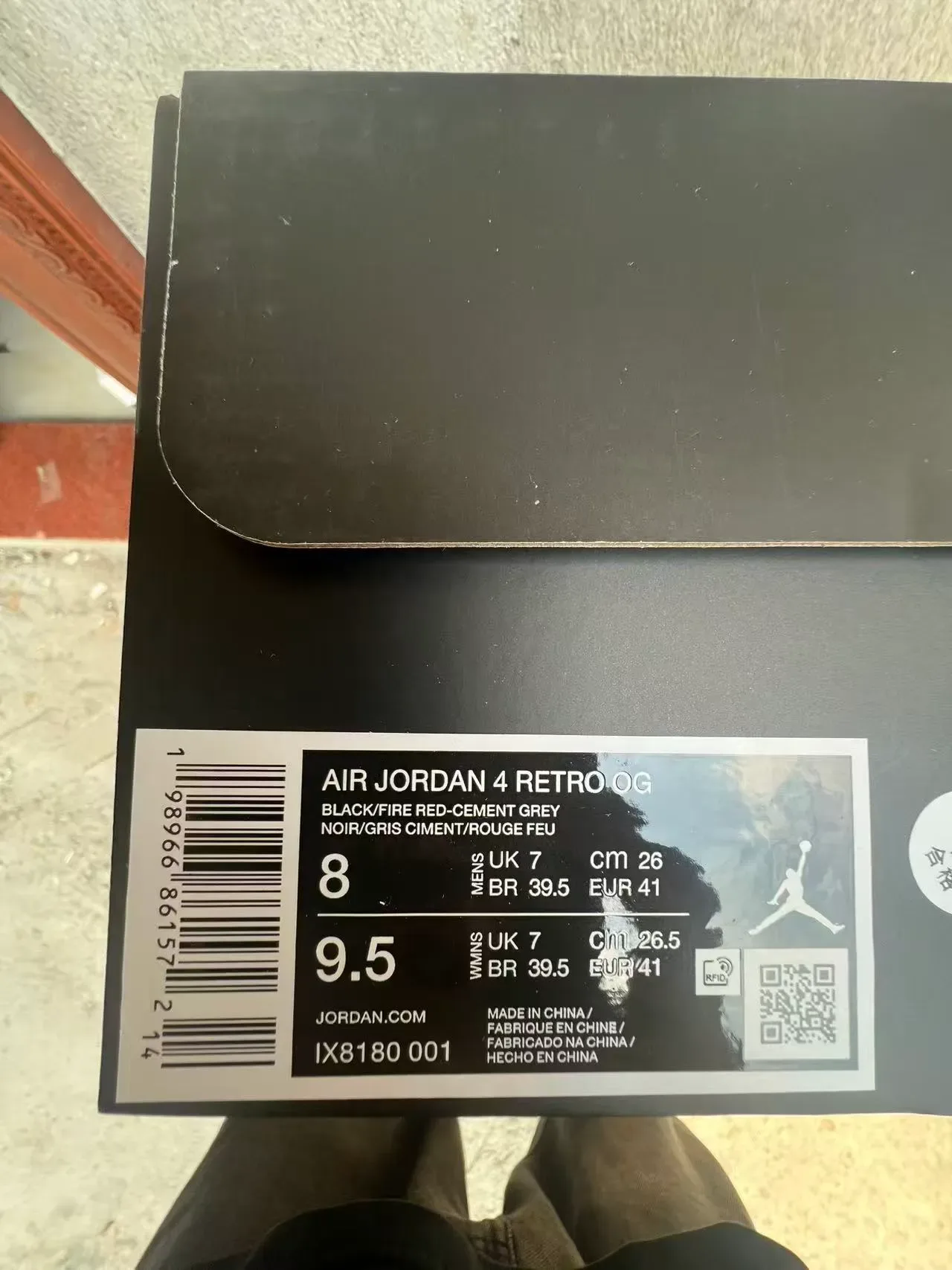 Air Jordan 4 Preto Vermelho Branco Tênis de Basquete 10