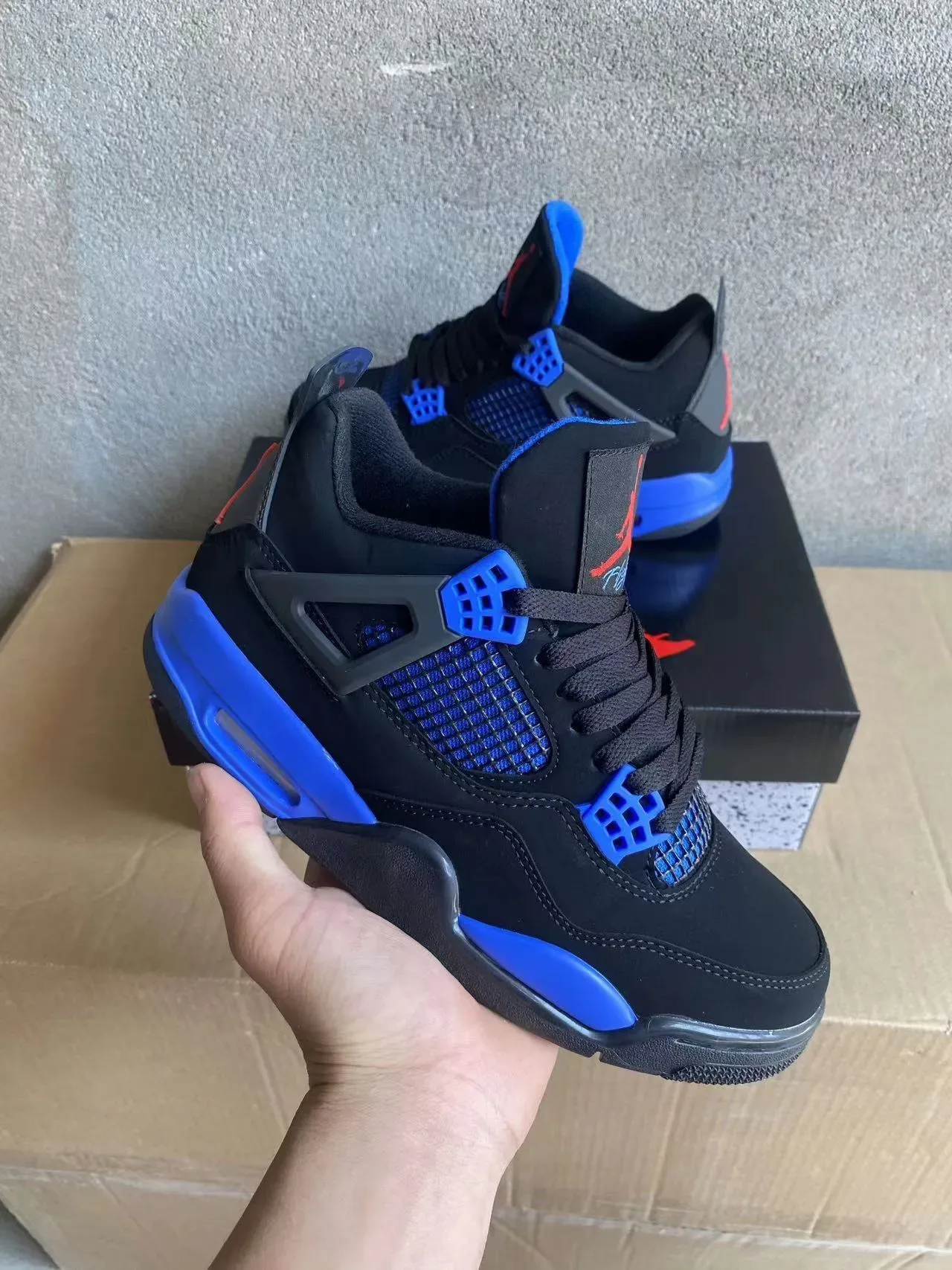 Air Jordan 4 Black Royal Blue Zapatos de Baloncesto 2