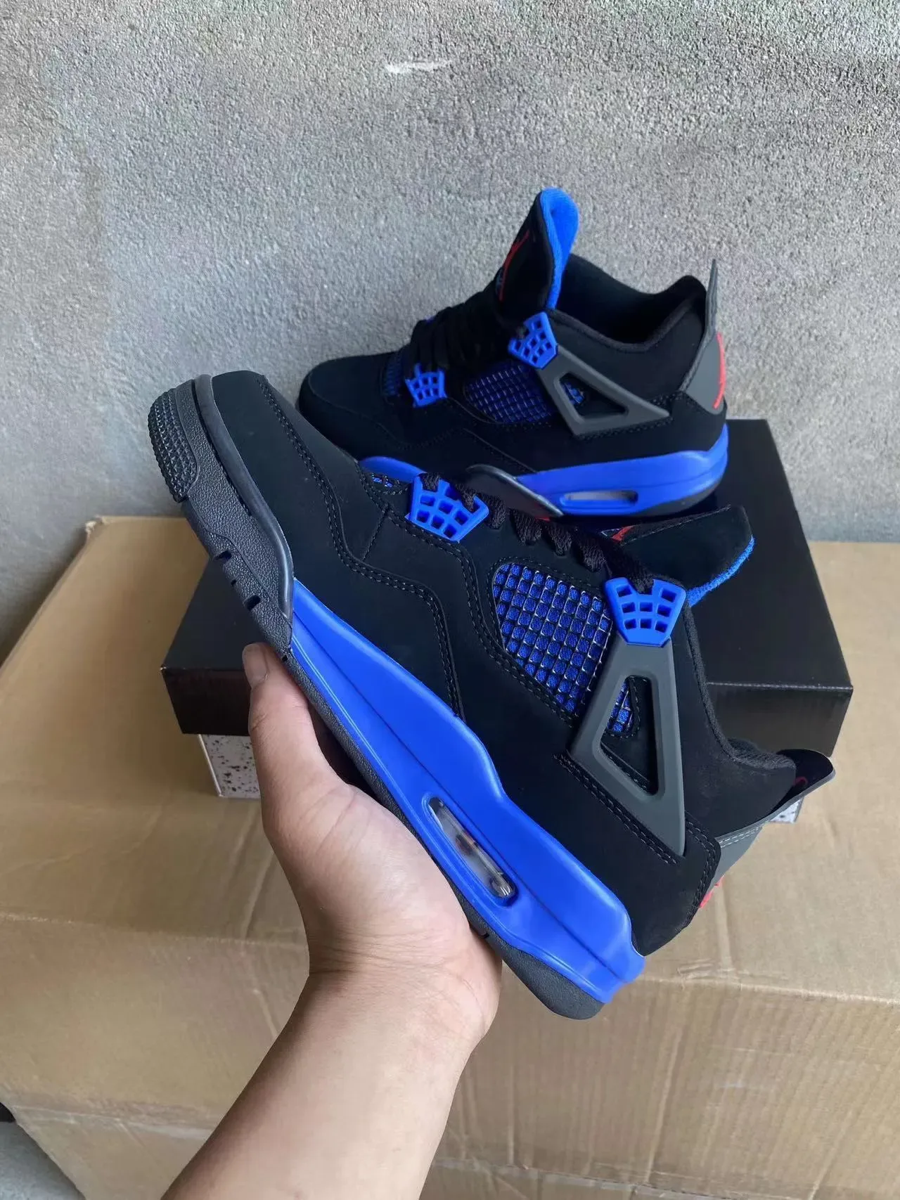 Air Jordan 4 Black Royal Blue Zapatos de Baloncesto 4