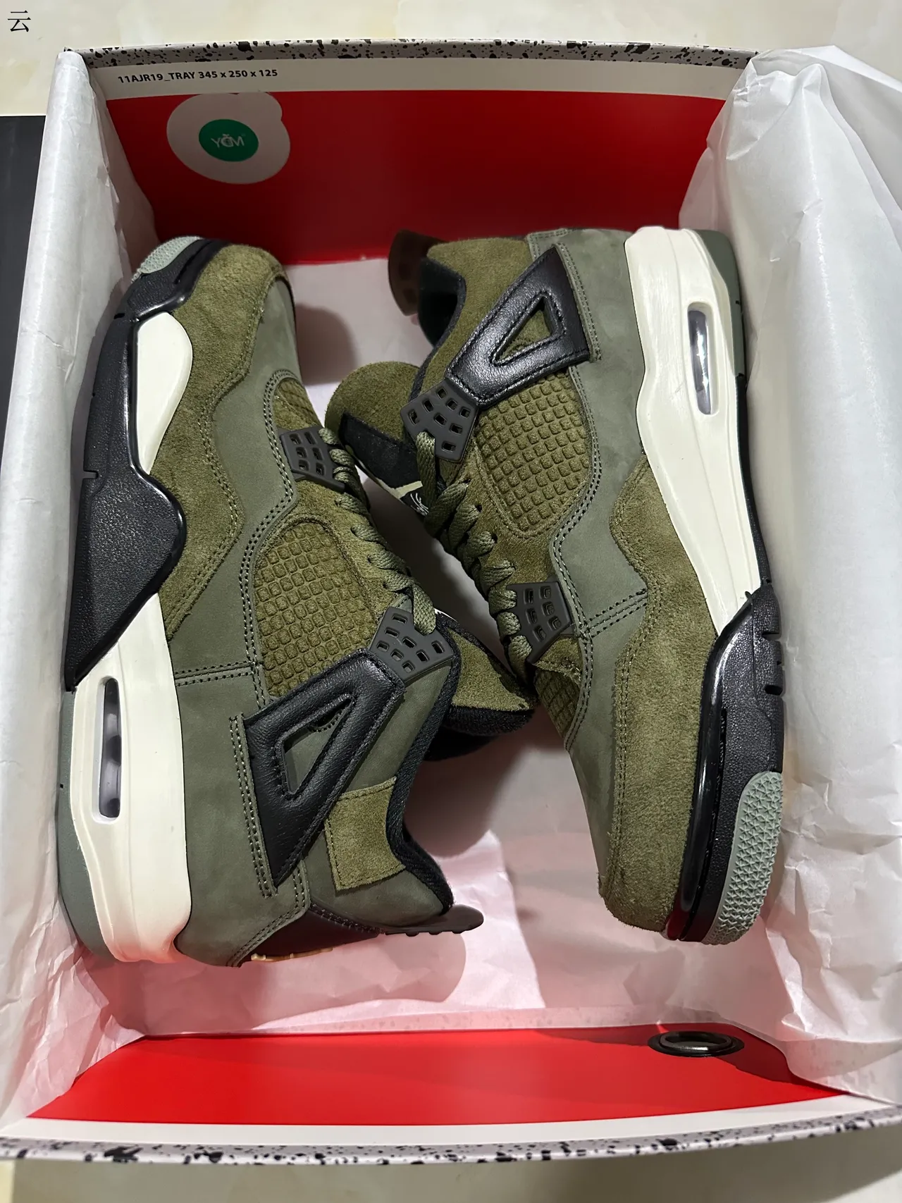 Zapatillas de baloncesto Air Jordan 4 de ante verde oliva 8