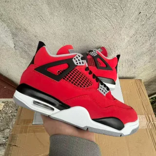 Tênis de basquete Air Jordan 4 vermelho preto branco
