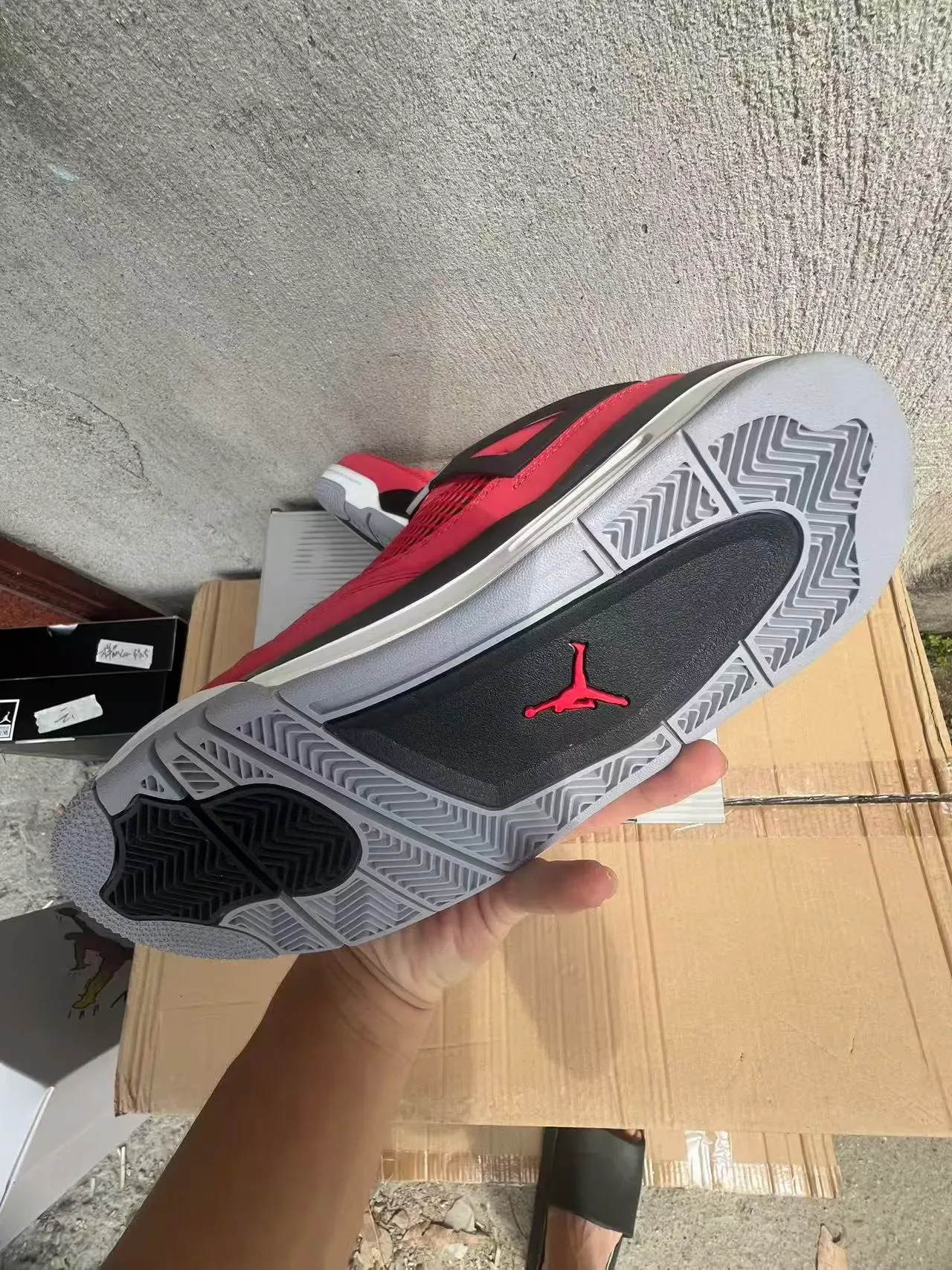 Air Jordan 4 أحمر أسود أبيض حذاء كرة السلة 4