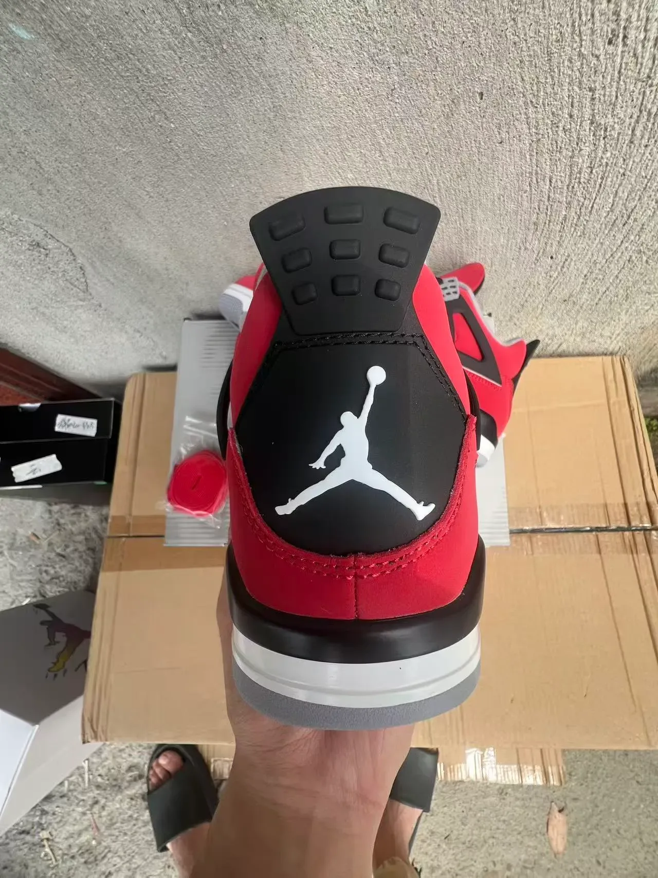 Air Jordan 4 أحمر أسود أبيض حذاء كرة السلة 6