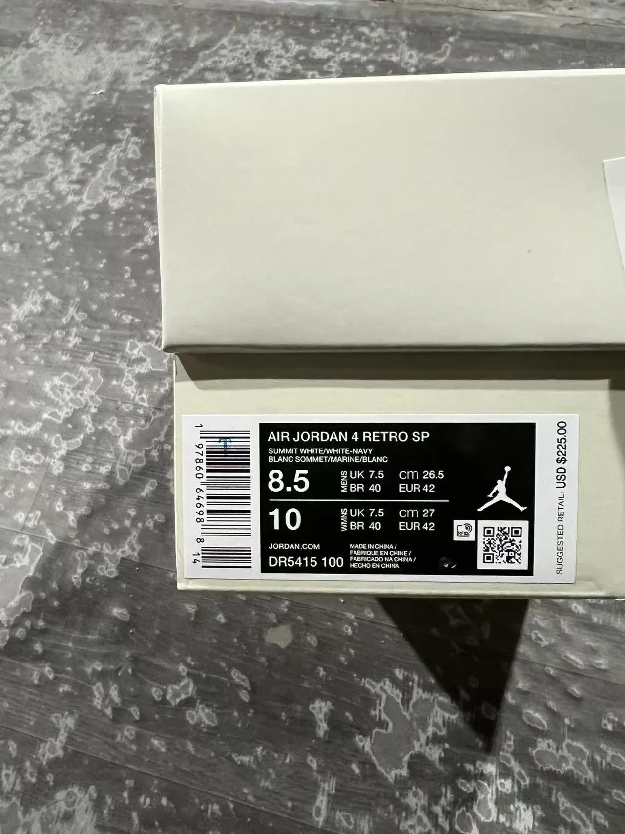 Air Jordan 4 White Navy Gum حذاء كرة السلة 10