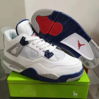Air Jordan 4 أبيض نافي أحمر أحذية كرة السلة