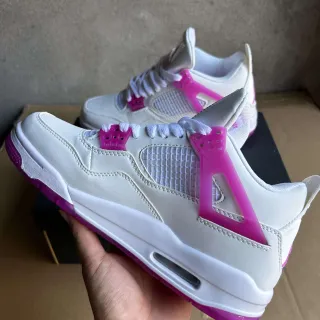 Air Jordan 4 सफेद गुलाबी ट्रांसलूसेंट विंग लाइफस्टाइल स्नीकर्स