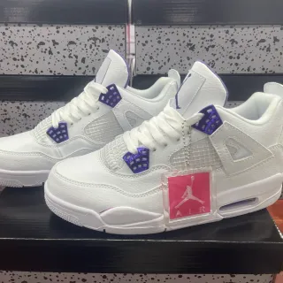 Air Jordan 4 zapatillas de baloncesto blanco y morado