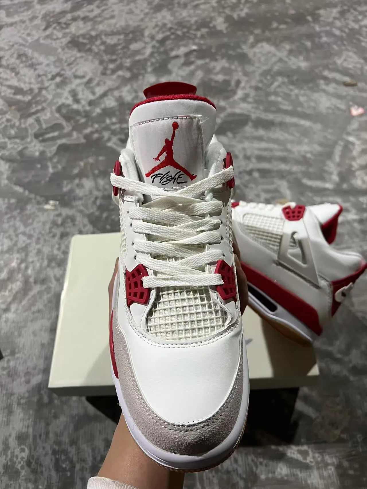 Air Jordan 4 White Red Gum Basketball Shoes 3