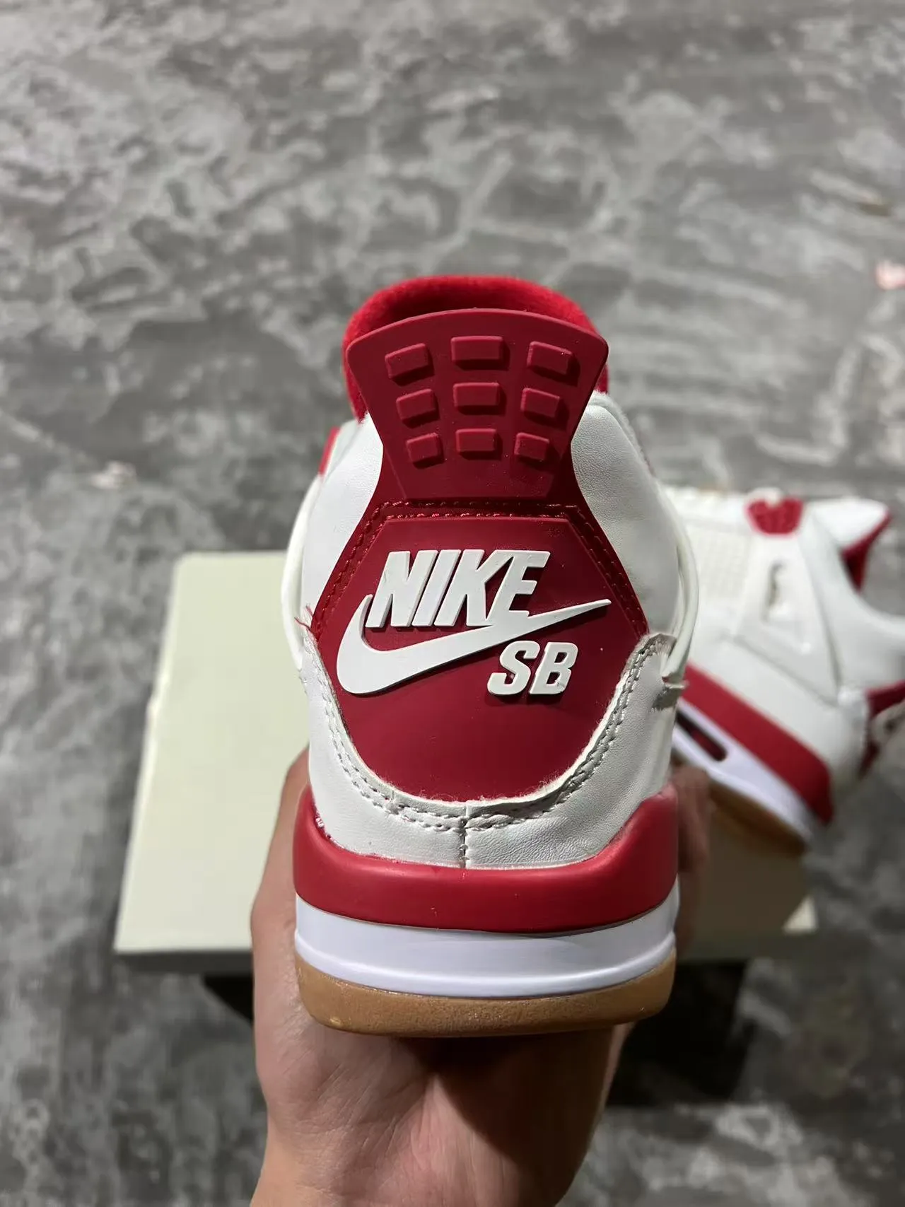 Air Jordan 4 White Red Gum Basketball Shoes 8