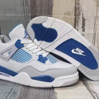 Tênis de basquete Air Jordan 4 Branco Azul Royal