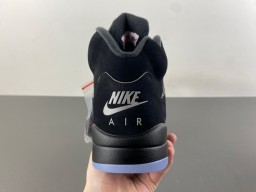 Air Jordan 5 Tênis de Basquete Preto e Cinza de Malha Alta 4