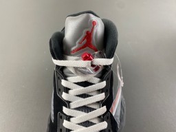 Air Jordan 5 Tênis de Basquete Preto e Cinza de Malha Alta 6