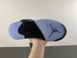 Air Jordan 5 Tênis de Basquete Preto e Cinza de Malha Alta 9