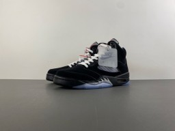 Air Jordan 5 Tênis de Basquete Preto e Cinza de Malha Alta 10
