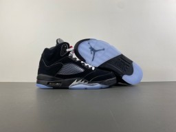 Air Jordan 5 Tênis de Basquete Preto e Cinza de Malha Alta 13