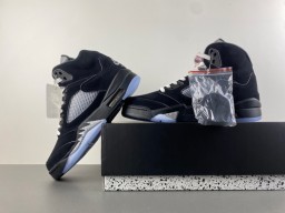 Air Jordan 5 Tênis de Basquete Preto e Cinza de Malha Alta 15
