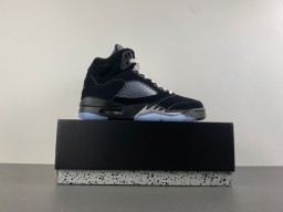 Air Jordan 5 Tênis de Basquete Preto e Cinza de Malha Alta 16