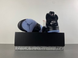 Air Jordan 5 Tênis de Basquete Preto e Cinza de Malha Alta 17