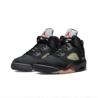 Tênis de basquete Air Jordan 5 preto vermelho bege
