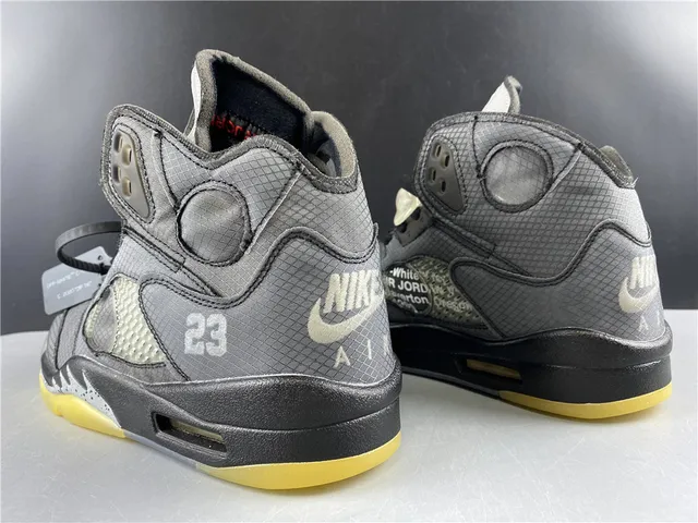 Zapatillas de baloncesto Air Jordan 5 gris y amarillo 5