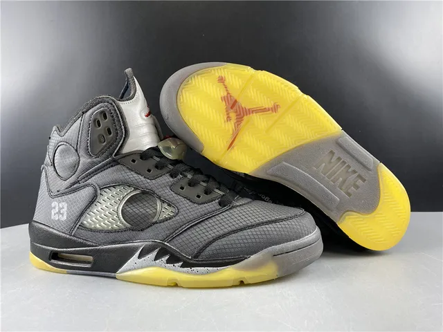 Zapatillas de baloncesto Air Jordan 5 gris y amarillo 8