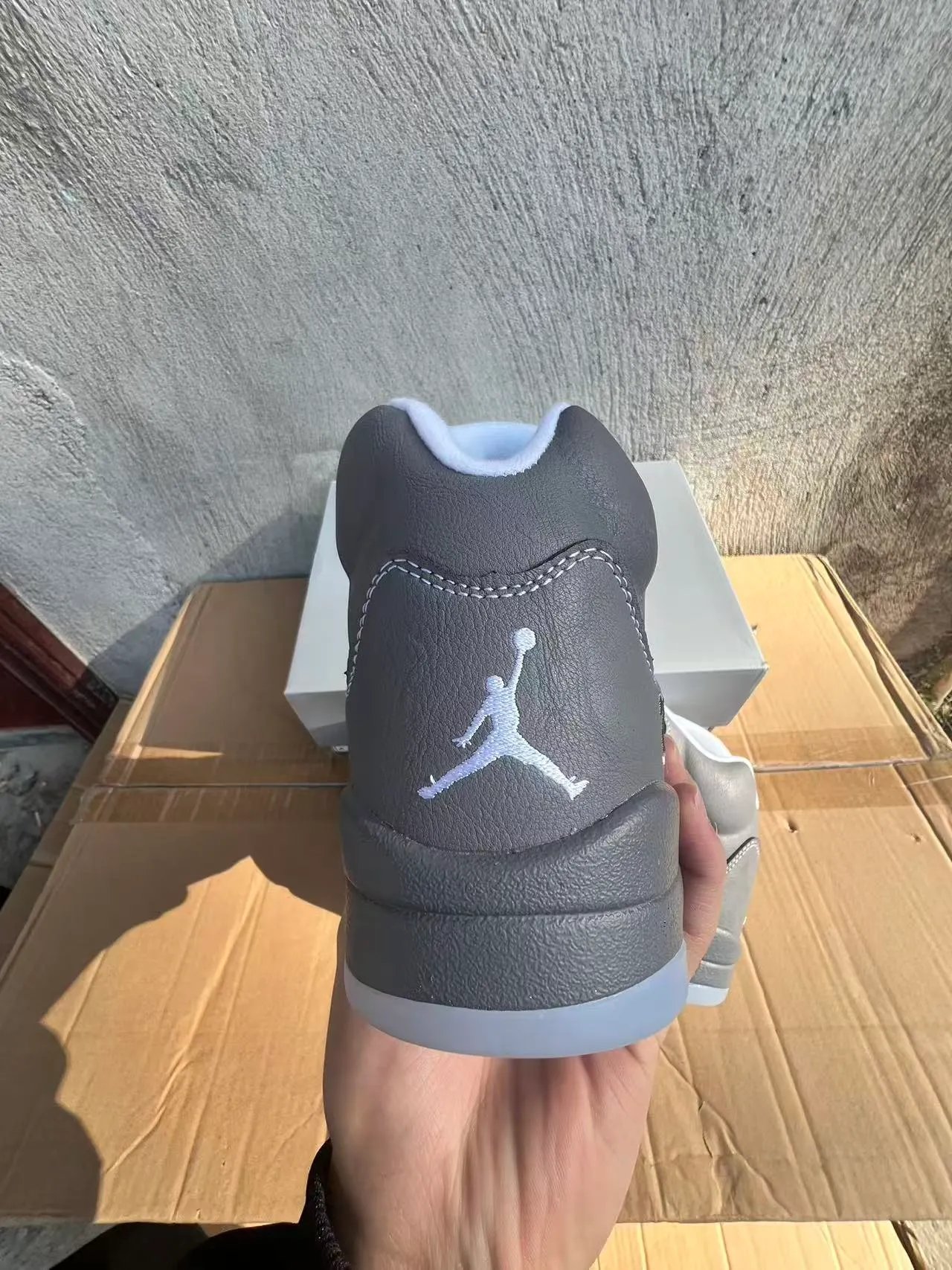 Tênis de basquete Air Jordan 5 cinza monocromático 8
