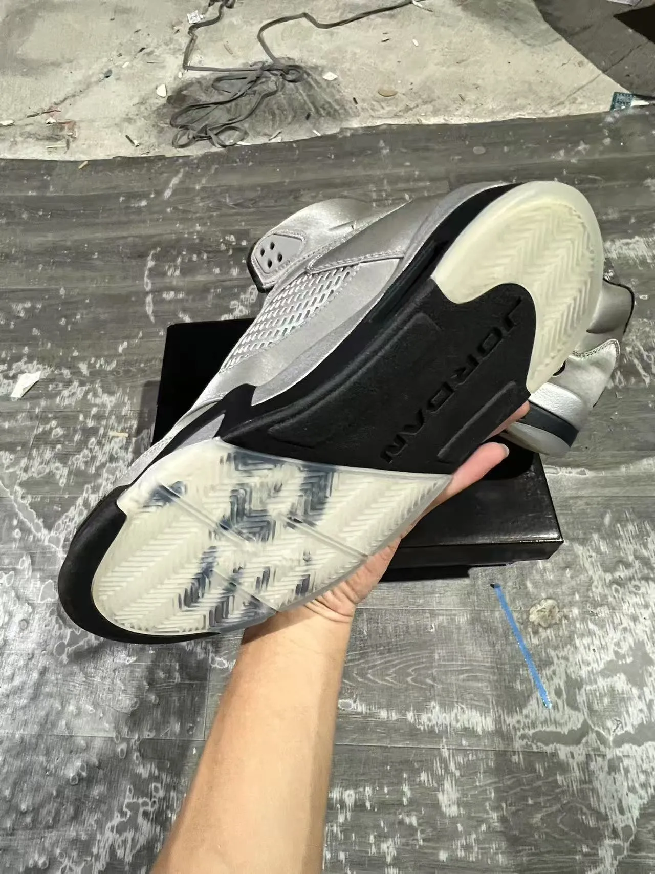 Air Jordan 5 মেটালিক সিলভার কালো বাস্কেটবল জুতো 6