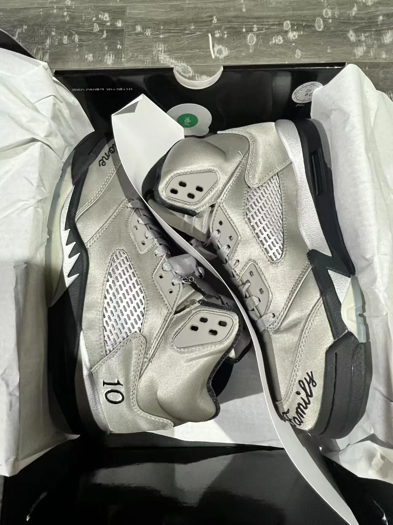 Air Jordan 5 মেটালিক সিলভার কালো বাস্কেটবল জুতো 10