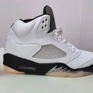 Air Jordan 5 tênis de basquete branco preto cinza